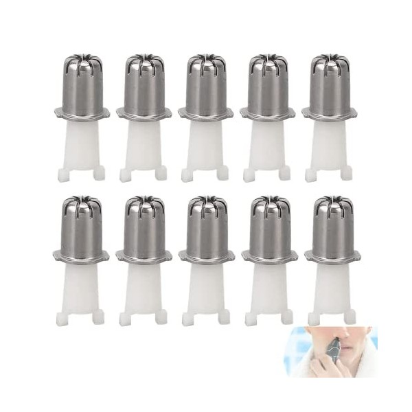 Lot de 10 têtes de tondeuse à poils de nez universelles pour un rasage précis Accessoires pratiques pour couper les poils du 