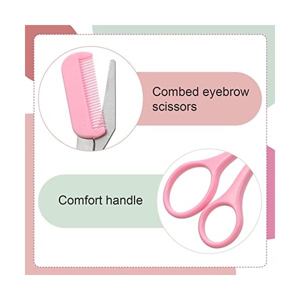 Smilcloud Lot de 4 ciseaux à sourcils avec mini peigne pour homme et femme