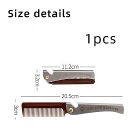 JOCXZI 1Pcs Peigne à Cheveux et à Barbe en Acier Inoxydable - Peigne à Moustache - Peigne à Barbe pour Homme