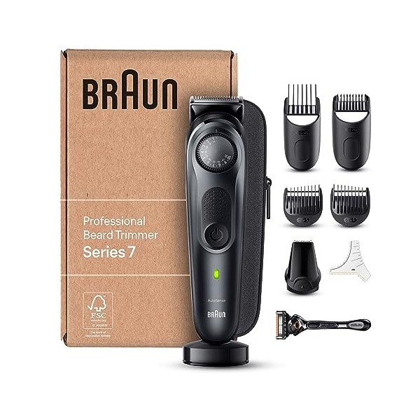 Braun Tondeuse À Barbe Series 7 BT7441, Tondeuse À Barbe Avec Outils Professionnels Et 100 Minutes Dautonomie