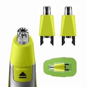 Lot de 2 têtes de rechange pour tondeuse de nez et oreilles et sourcils compatibles avec Oneblade pour Philips Norelco