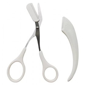 GIMIRO 2 Pieces/Pack Eyebrow scissors avec eyebrow Comb eyebrow razor Removal Shaver make up Tools White 