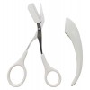 GIMIRO 2 Pieces/Pack Eyebrow scissors avec eyebrow Comb eyebrow razor Removal Shaver make up Tools White 