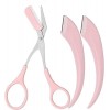 GIMIRO 2 Pieces/Pack Eyebrow scissors avec eyebrow Comb eyebrow razor Removal Shaver make up Tools White 