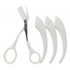 GIMIRO 2 Pieces/Pack Eyebrow scissors avec eyebrow Comb eyebrow razor Removal Shaver make up Tools White 