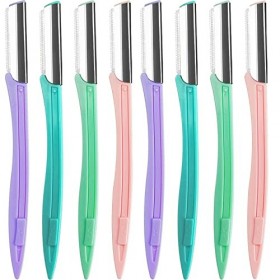 Lot de 8 rasoirs de sécurité pour sourcils pour femme et homme rose, vert, bleu, violet 