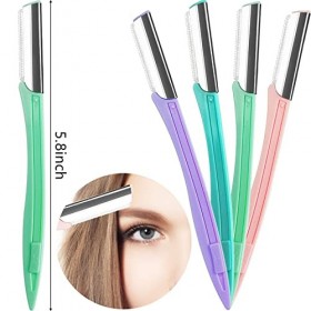 Lot de 8 rasoirs de sécurité pour sourcils pour femme et homme rose, vert, bleu, violet 