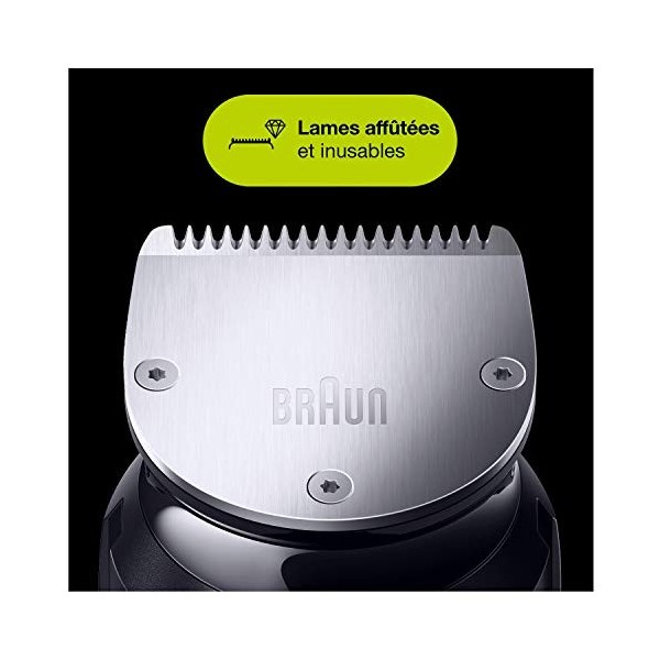 Braun Series 7 Tout-En-Un Tondeuse Électrique Homme Barbe, 10-En-1 Avec 8 Accessoires, Cheveux Et Corps, Base De Recharge Et 
