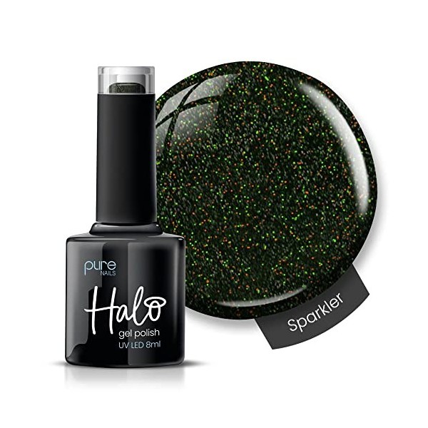 Pure Nails Halo Vernis gel UV/LED Collection 2022 Sparkler 8 ml, vert