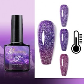 Vernis à ongles gel fluo orange pailleté réfléchissant 7,5 ml - 1 lampe de poche - Vernis à ongles brillant disco scintillant