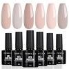 TOMICCA 4 CouleursVernis Semi Permanent Nude Set Automne Couleur Naturelle Shellac Vernis à Ongles Gel Soak Off UV/LED Cadeau