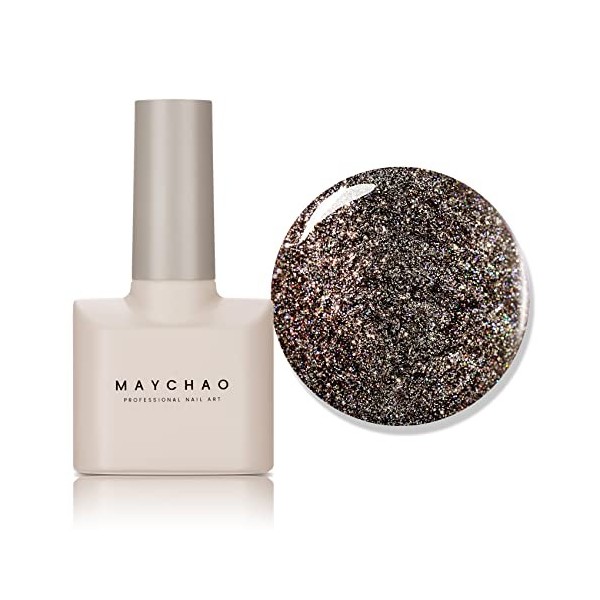 MAYCHAO Flacon de vernis à ongles gel 15 ml noir violacé 