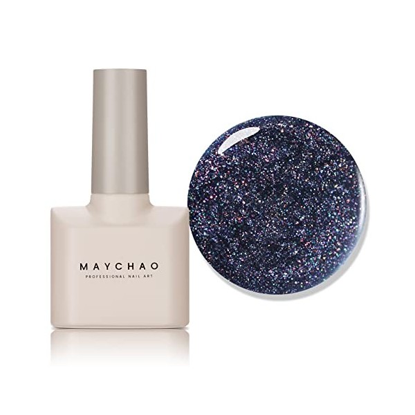 MAYCHAO Flacon de vernis à ongles gel 15 ml noir violacé 