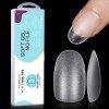 TOMICCA 360 Pièces 15 Tailles Capsule Americaine Ongle-Pose Americaine Ongle,Ovale Court Capsules Ongles dépoli Couverture Co