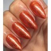 Bluesky JQ02 Vernis à ongles gel UV à paillettes fines Orange brûlé 10 ml + 2 lingettes Shine Wipes Homebeautyforyou