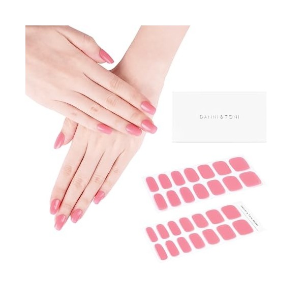 DANNI & TONI Lot de 28 autocollants semi-durcis pour vernis à ongles en gel - Couleur unie vin OClock , qualité salon de co