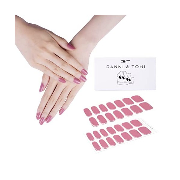 DANNI & TONI Lot de 28 autocollants semi-durcis pour vernis à ongles en gel - Couleur unie vin OClock , qualité salon de co