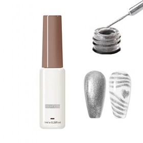 Liner Vernis à ongles gel – Vernis à ongles gel peint à paillettes argentées – Vernis à ongles gel UV Soak Off – Vernis à ong