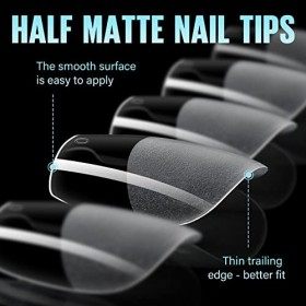 TOMICCA Capsule Americaine Ongle-Mandel Kurz Pose Americaine Ongle-Capsules Ongles-192 Pièces 12 Tailles