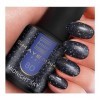 SHAYENNE Shellac Gel Nagellack 15 ml für UV LED Lampe | 80 Midnight Sky Glitter Glitzer Schwarz | MADE in GERMANY | Gel Nail 