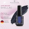 SHAYENNE Shellac Gel Nagellack 15 ml für UV LED Lampe | 80 Midnight Sky Glitter Glitzer Schwarz | MADE in GERMANY | Gel Nail 