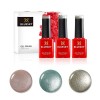 Bluesky 5d Cat Eye Gel Rustrolit à ongles Ensemble dart nail magnétique 2 Gold Green Green Silver Glitter 3 x 5ml