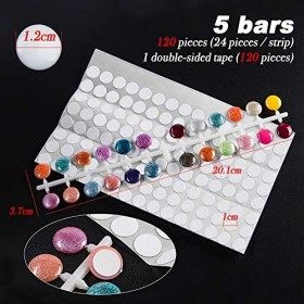 120pcs Présentoir Vernis Ongles Rond Faux Capsule Gel Ongles Nail Tips Naturel Bâtons Nuancier Outil Accessoire de Profession