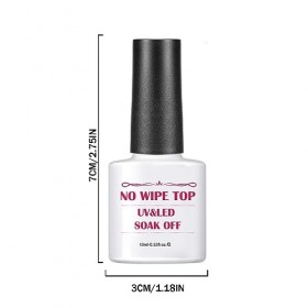 Vernis à ongles Gel Polish, No Wipe Top Coat et Base Coat Gel UV Set 2×10ml 
