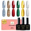 YSUVIN UV Vernis Gel Semi Permanent Noël, 6 Couleurs Vert Rouge Argent Or Jaune Bleu Paillettes Vernis À Ongles Soak Off UV p