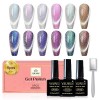 YSUVIN UV Vernis Gel Semi Permanent Noël, 6 Couleurs Vert Rouge Argent Or Jaune Bleu Paillettes Vernis À Ongles Soak Off UV p