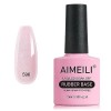 AIMEILI Vernis Semi Permanent Gel Rubber Base Coat Transparent Gel Polish UV LED Renforcement et Réparation de Manucure, Coll...