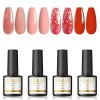 ROSALIND Top Coat Semi Permanent Base Et Top Coat Vernis Semi Permanent 8ml Base Coat Primer Air Dry Top Coat Mat 4ps Pour l