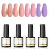 ROSALIND Top Coat Semi Permanent Base Et Top Coat Vernis Semi Permanent 8ml Base Coat Primer Air Dry Top Coat Mat 4ps Pour l