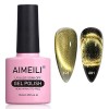 AIMEILI 10ml Vernis Semi Permanent Magnétique Holographique 9D Cat Eye Vernis à Ongles Gels Caméléon Oeil de Chat Phantom - B