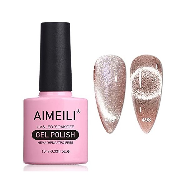 AIMEILI 10ml Vernis Semi Permanent Magnétique Holographique 9D Cat Eye Vernis à Ongles Gels Caméléon Oeil de Chat Phantom - B