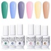 Gellen Jelly Vernis Semi Permanent Vernis Gel Vernis Soak Off Gel Polish 6PCS Manucure Lot Candy Coloré Couleur Transparente