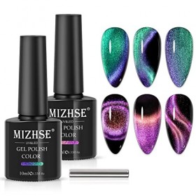 MIZHSE Vernis à Ongles Gel Magnétique 9D Cat Eye Galaxy Voie Lactée Paillettes Changeantes Phantom Chameleon Gel Nail Soak Of