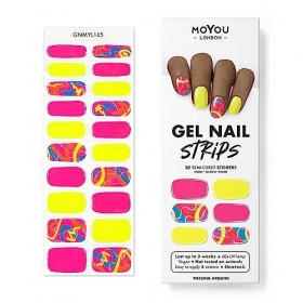 MoYou London Lot de 20 bandes de gel semi-durcies, lime à ongles et bâton à cuticules en bois pour ongles – Kit de manucure e