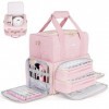 Sac de rangement pour vernis à ongles, double couche, organiseur pour 80 bouteilles 15 ml et une lampe à ongles, grande mal