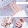 TBeautfave Vernis à ongles transparent, couche de finition avec une formule végétalienne, vernis à ongles à séchage rapide, v