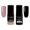 Sincero Salon- Fiber Base Coat Vernis Semi Permanent Natural Rose et Top Coat Semi Permanent Shiny INO - Vernis à Ongles Semi