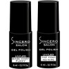 Sincero Salon- Fiber Base Coat Vernis Semi Permanent Natural Rose et Top Coat Semi Permanent Shiny INO - Vernis à Ongles Semi