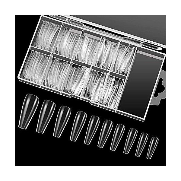 120 Pièces 10 Tailles Faux Ongles et Capsules, Différentes Long Artificiel Ongles ongles en acrylique, Faux Ongles Acrylique 