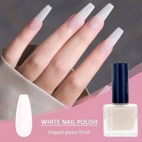 Shefave Vernis à ongles naturel à base deau facile à décoller blanc lait de coco 