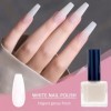 Shefave Vernis à ongles naturel à base deau facile à décoller blanc lait de coco 