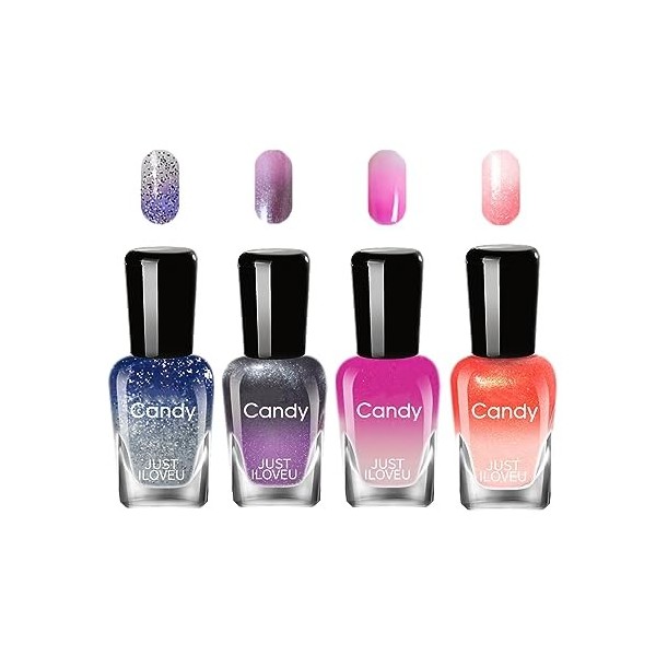 Vernis à ongles coloré - Séchage rapide - Longue durée - Changement de couleur - Contrôle de la température - Vernis à ongles