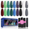 Lavender Violets 13 Pcs Gel Vernis à Ongles Set vert rouge profond automne Couleurs gel nail polish nail art UV LED avec Base