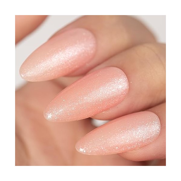 BURANO Vernis à ongles en gel pailleté, vernis à ongles en gel pailleté rose nude, vernis à ongles en gel pailleté de couleur