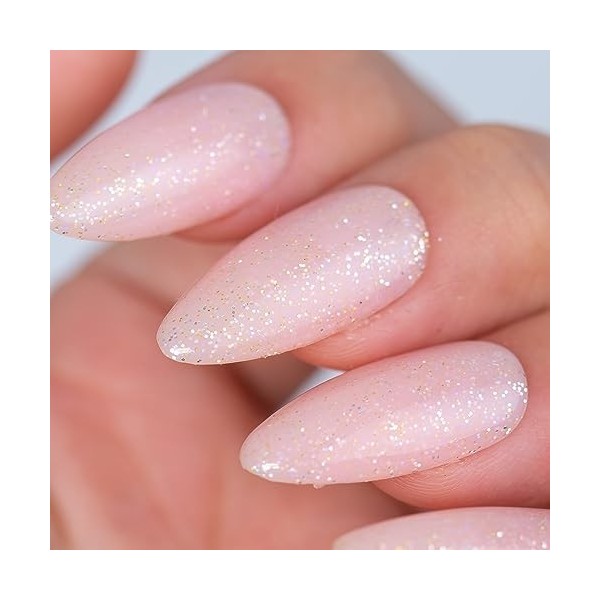 BURANO Vernis à ongles en gel pailleté, vernis à ongles en gel pailleté rose nude, vernis à ongles en gel pailleté de couleur