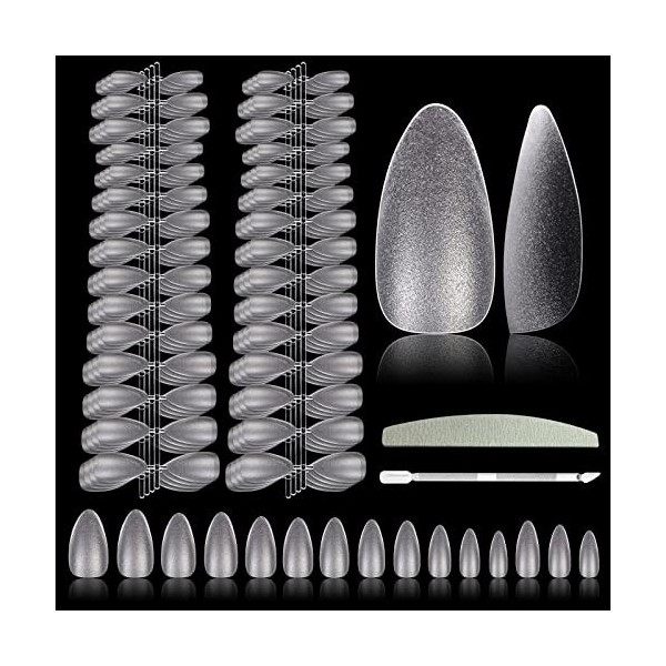 360 Pièces 15 Tailles Capsule Americaine Ongle,Ongles Pose Americaine Capsules Ongles Court Capsule Ongle Gel Ongles Couvertu